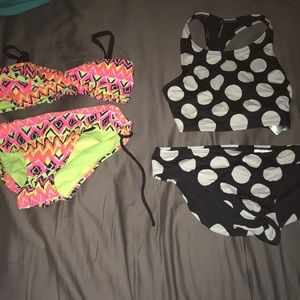 2 two piece swim suits.